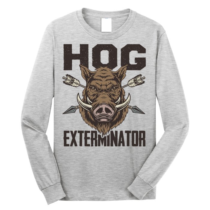 Vintage Wild Pig Hunt Hunting Hog Exterminator Boar Hunter Long Sleeve Shirt