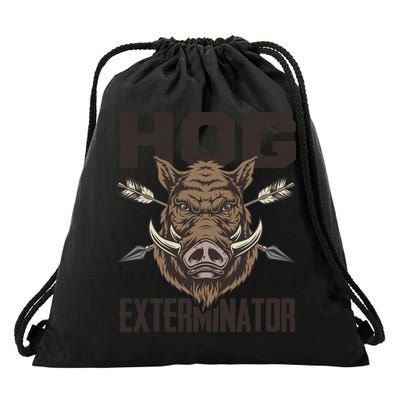 Vintage Wild Pig Hunt Hunting Hog Exterminator Boar Hunter Drawstring Bag