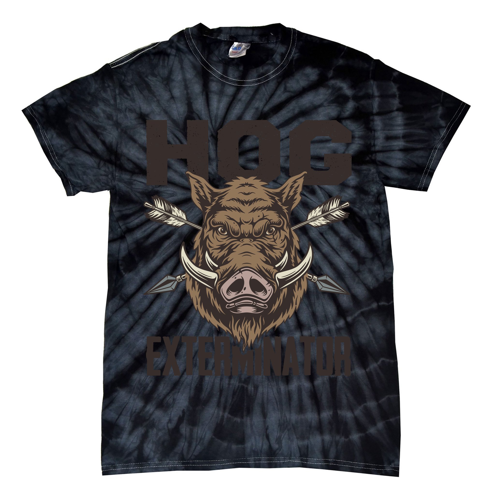 Vintage Wild Pig Hunt Hunting Hog Exterminator Boar Hunter Tie-Dye T-Shirt