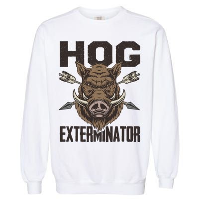 Vintage Wild Pig Hunt Hunting Hog Exterminator Boar Hunter Garment-Dyed Sweatshirt