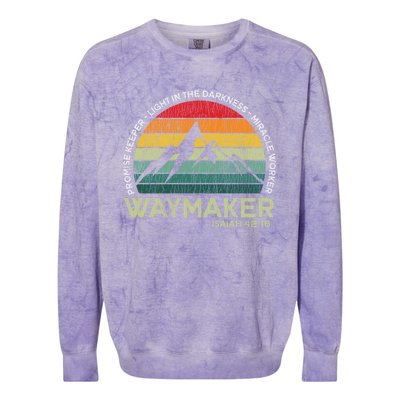 Vintage Waymaker Promise Keeper Miracle Worker Christian Gift Colorblast Crewneck Sweatshirt