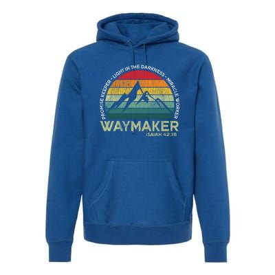 Vintage Waymaker Promise Keeper Miracle Worker Christian Gift Premium Hoodie