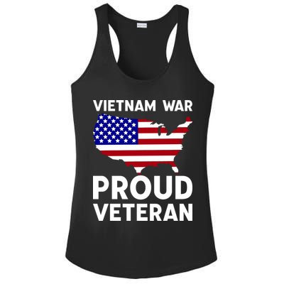 Vietnam War Proud Veteran Ladies PosiCharge Competitor Racerback Tank