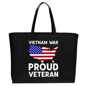 Vietnam War Proud Veteran Cotton Canvas Jumbo Tote