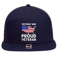 Vietnam War Proud Veteran 7 Panel Mesh Trucker Snapback Hat