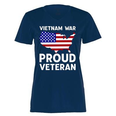 Vietnam War Proud Veteran Women's Momentum V-Neck T-Shirt