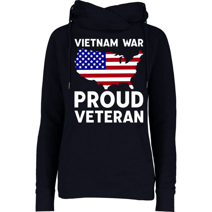 Vietnam War Proud Veteran Womens Funnel Neck Pullover Hood