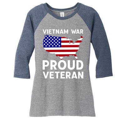 Vietnam War Proud Veteran Women's Tri-Blend 3/4-Sleeve Raglan Shirt