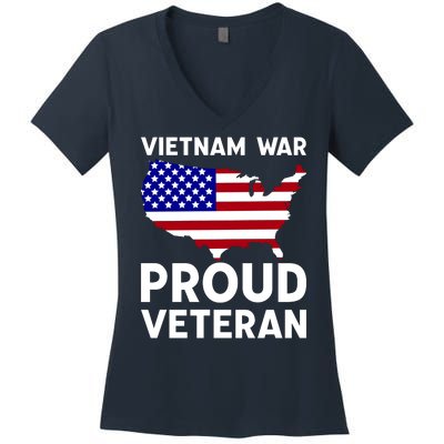 Vietnam War Proud Veteran Women's V-Neck T-Shirt