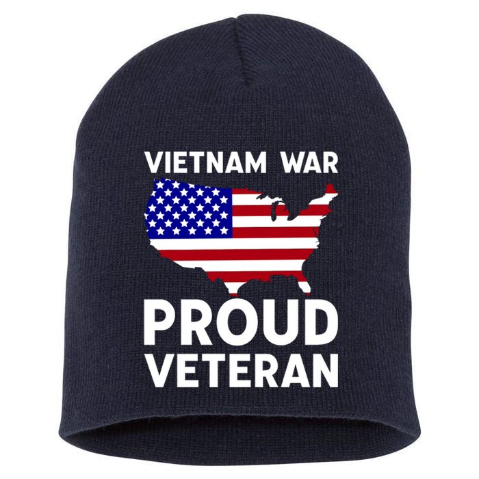 Vietnam War Proud Veteran Short Acrylic Beanie