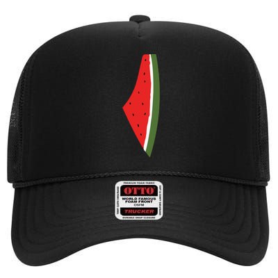 Violet Wear Palestine Watermelon High Crown Mesh Back Trucker Hat