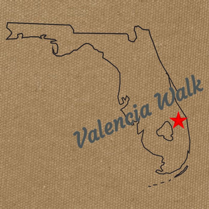 Valencia Walk Port St Lucie Florida Cotton Canvas Backpack