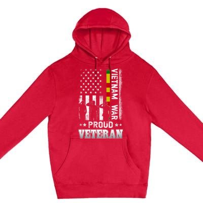 Vietnam War Proud Veteran For Military American Flag Patriotic Premium Pullover Hoodie