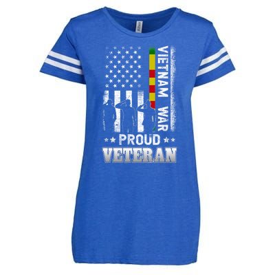 Vietnam War Proud Veteran For Military American Flag Patriotic Enza Ladies Jersey Football T-Shirt