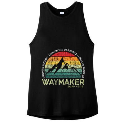 Vintage Waymaker Promise Keeper Miracle Worker Christian Ladies PosiCharge Tri-Blend Wicking Tank