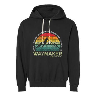 Vintage Waymaker Promise Keeper Miracle Worker Christian Garment-Dyed Fleece Hoodie