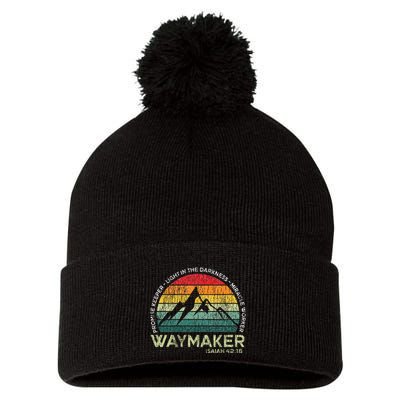 Vintage Waymaker Promise Keeper Miracle Worker Christian Pom Pom 12in Knit Beanie