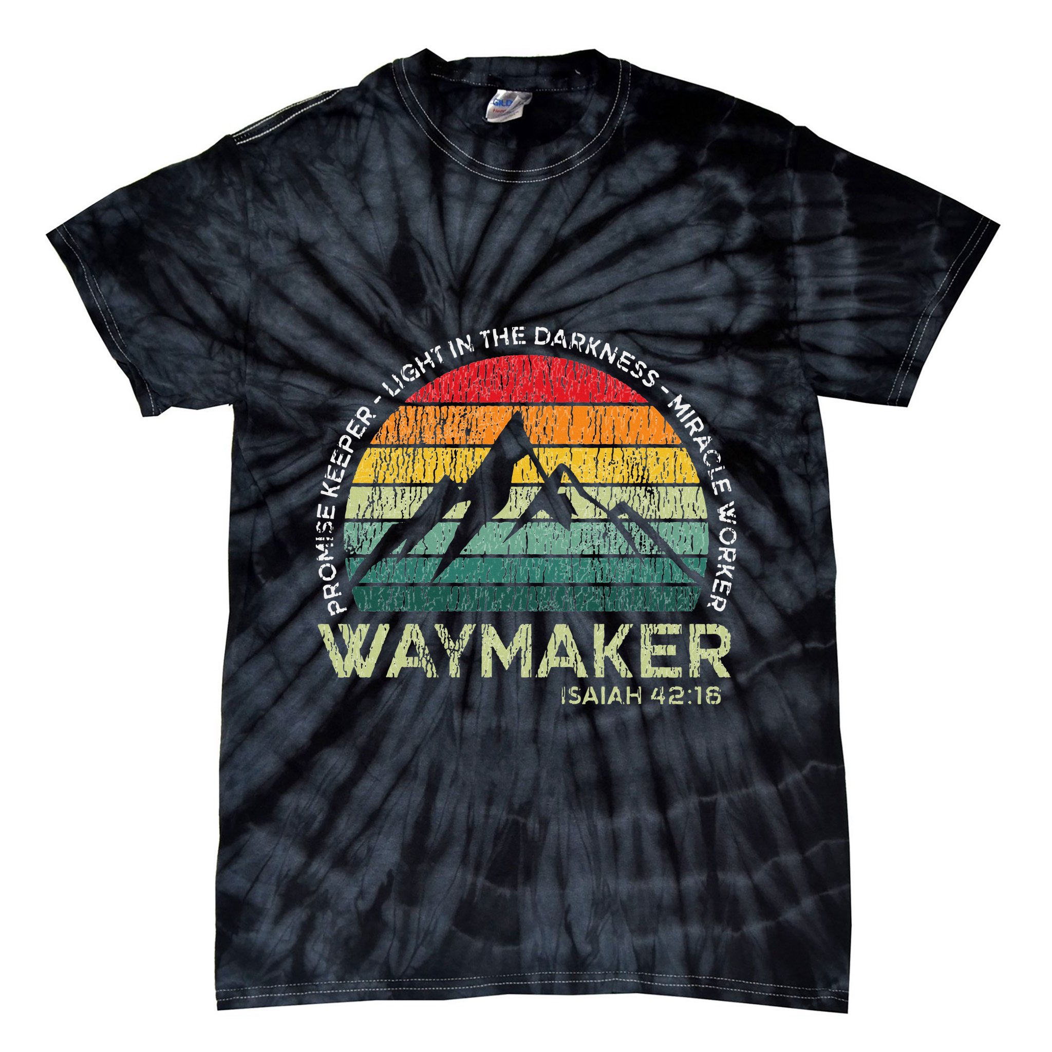 Vintage Waymaker Promise Keeper Miracle Worker Christian Tie-Dye T-Shirt