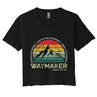 Vintage Waymaker Promise Keeper Miracle Worker Christian Crop Top