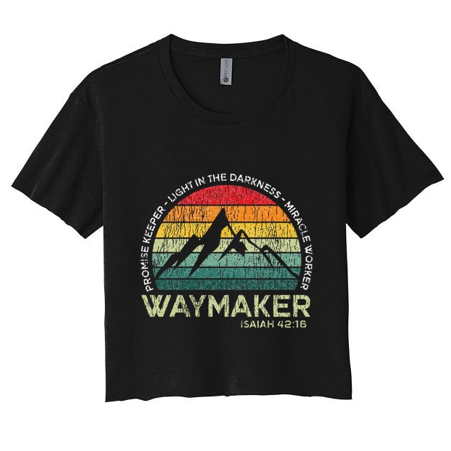 Vintage Waymaker Promise Keeper Miracle Worker Christian Crop Top