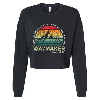 Vintage Waymaker Promise Keeper Miracle Worker Christian Cropped Pullover Crew