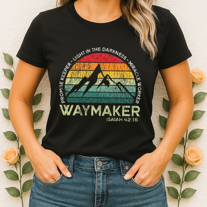 Vintage Waymaker Promise Keeper Miracle Worker Christian Womens T-Shirt