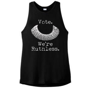 Vote We're Ruthless RBG Ruth Bader Ginsburg Ladies PosiCharge Tri-Blend Wicking Tank