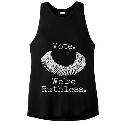 Vote We're Ruthless RBG Ruth Bader Ginsburg Ladies PosiCharge Tri-Blend Wicking Tank