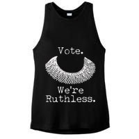 Vote We're Ruthless RBG Ruth Bader Ginsburg Ladies PosiCharge Tri-Blend Wicking Tank