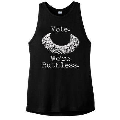 Vote We're Ruthless RBG Ruth Bader Ginsburg Ladies PosiCharge Tri-Blend Wicking Tank