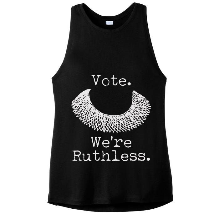 Vote We're Ruthless RBG Ruth Bader Ginsburg Ladies PosiCharge Tri-Blend Wicking Tank