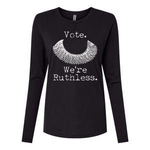 Vote We're Ruthless RBG Ruth Bader Ginsburg Womens Cotton Relaxed Long Sleeve T-Shirt