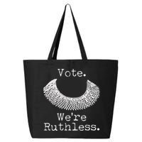 Vote We're Ruthless RBG Ruth Bader Ginsburg 25L Jumbo Tote