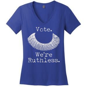 Vote We're Ruthless RBG Ruth Bader Ginsburg Women's V-Neck T-Shirt