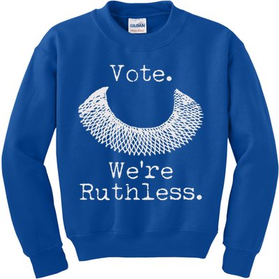 Vote We're Ruthless RBG Ruth Bader Ginsburg Kids Sweatshirt