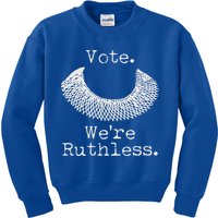 Vote We're Ruthless RBG Ruth Bader Ginsburg Kids Sweatshirt