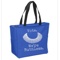Vote We're Ruthless RBG Ruth Bader Ginsburg Zip Tote Bag