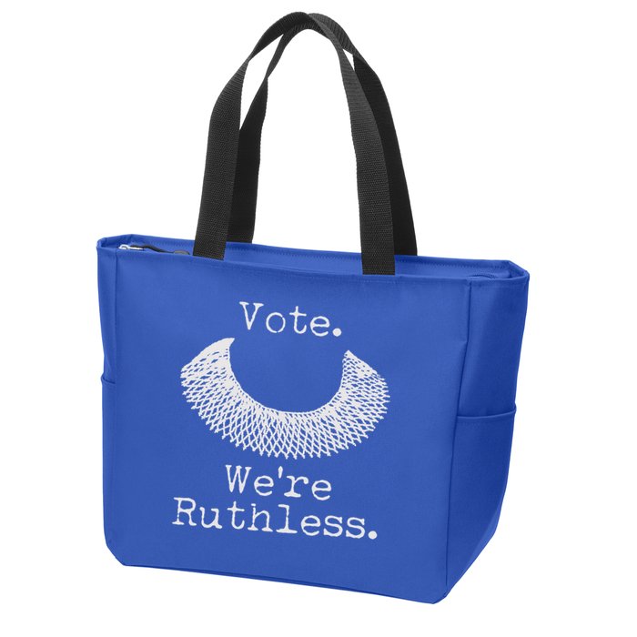 Vote We're Ruthless RBG Ruth Bader Ginsburg Zip Tote Bag
