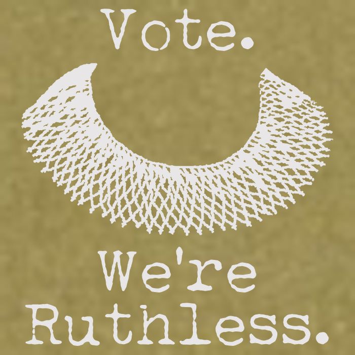 Vote We're Ruthless RBG Ruth Bader Ginsburg Garment-Dyed Women's Muscle Tee