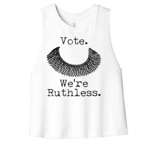 Vote We're Ruthless RBG Ruth Bader Ginsburg Women's Racerback Cropped Tank