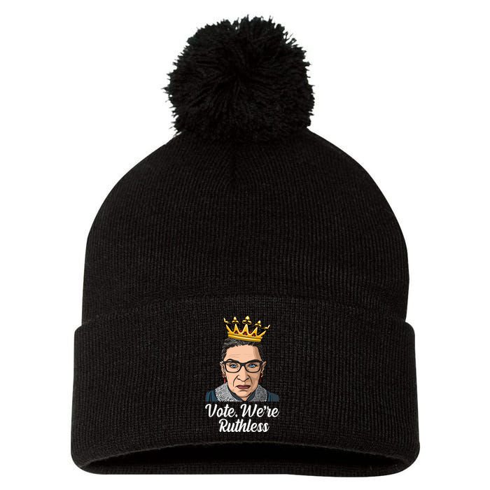Vote We're Ruthless Ruth Bader Ginsburg Equal Rights Pom Pom 12in Knit Beanie