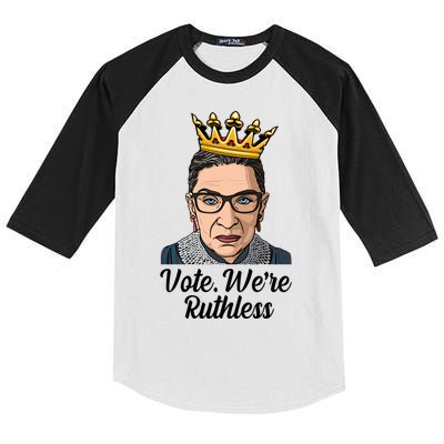 Vote We're Ruthless Ruth Bader Ginsburg Equal Rights Kids Colorblock Raglan Jersey