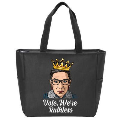 Vote We're Ruthless Ruth Bader Ginsburg Equal Rights Zip Tote Bag