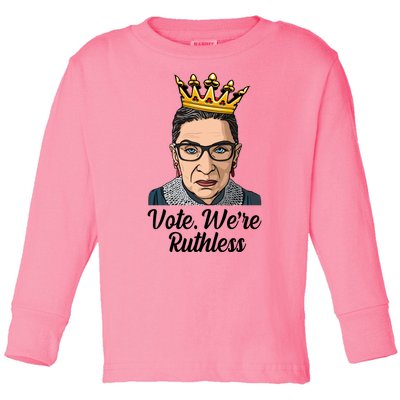 Vote We're Ruthless Ruth Bader Ginsburg Equal Rights Toddler Long Sleeve Shirt