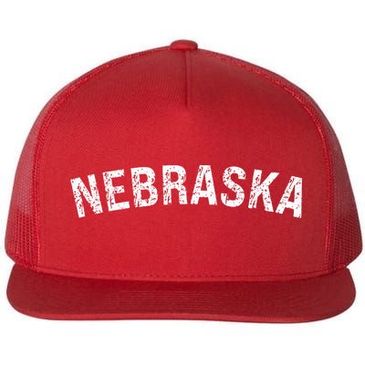 Vintage Wear Red For Nebraska Flat Bill Trucker Hat