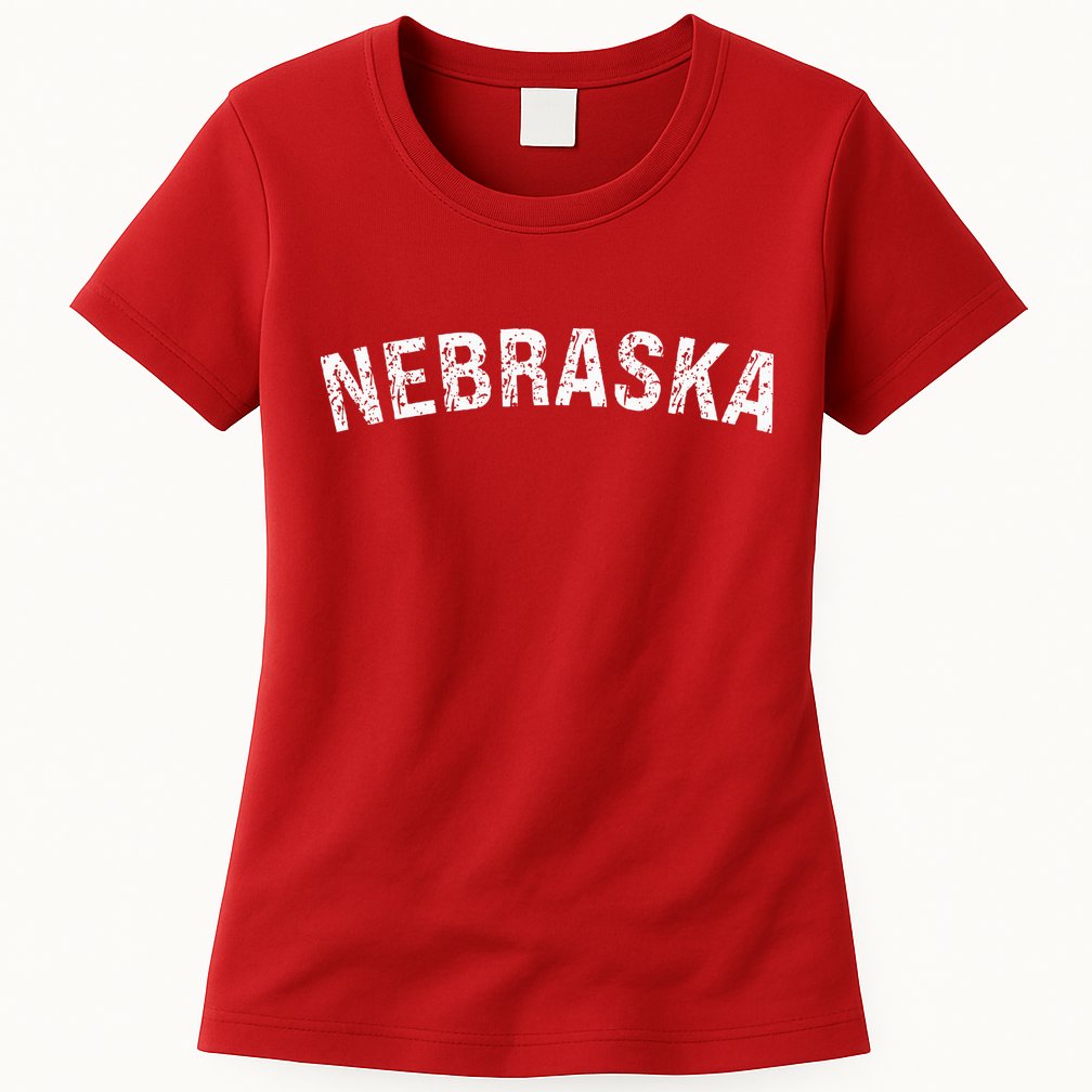 Vintage Wear Red For Nebraska Womens T-Shirt