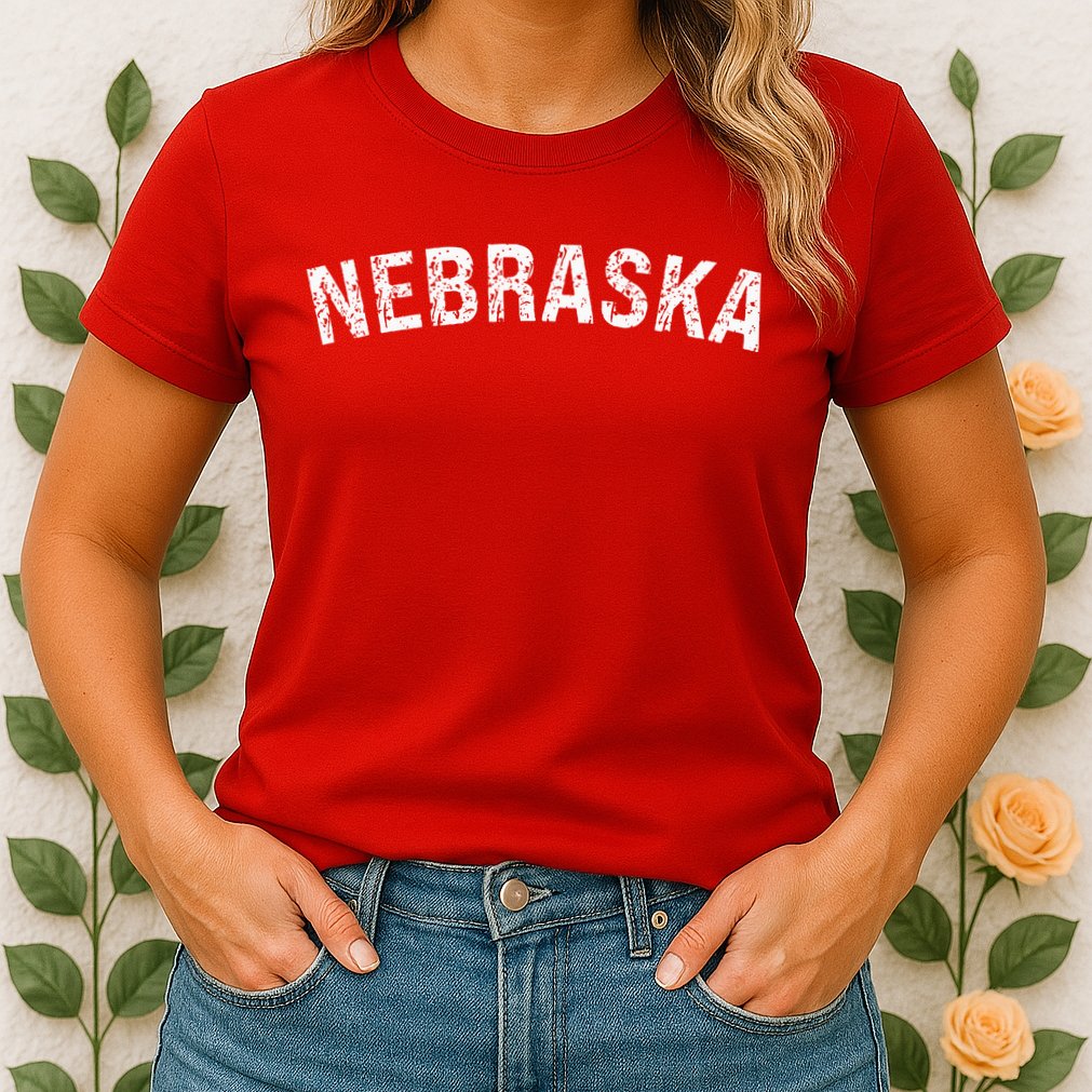 Vintage Wear Red For Nebraska Womens T-Shirt