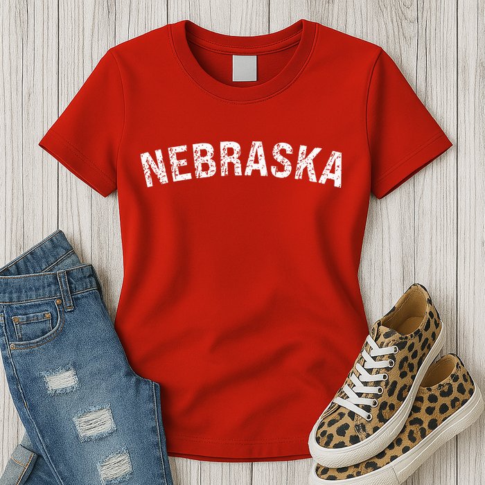 Vintage Wear Red For Nebraska Womens T-Shirt