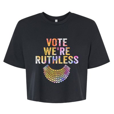 Vote Were Ruthless Human And Women Feminist Bella+Canvas Jersey Crop Tee