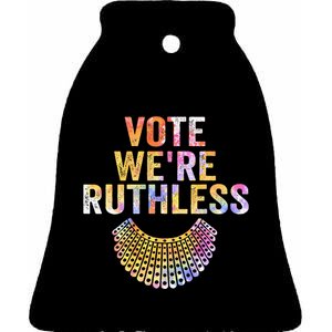 Vote Were Ruthless Human And Women Feminist Ceramic Bell Ornament